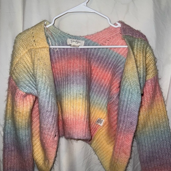 Jessica Simpson Rainbow Knit Button NWT Sweater - Picture 3 of 6